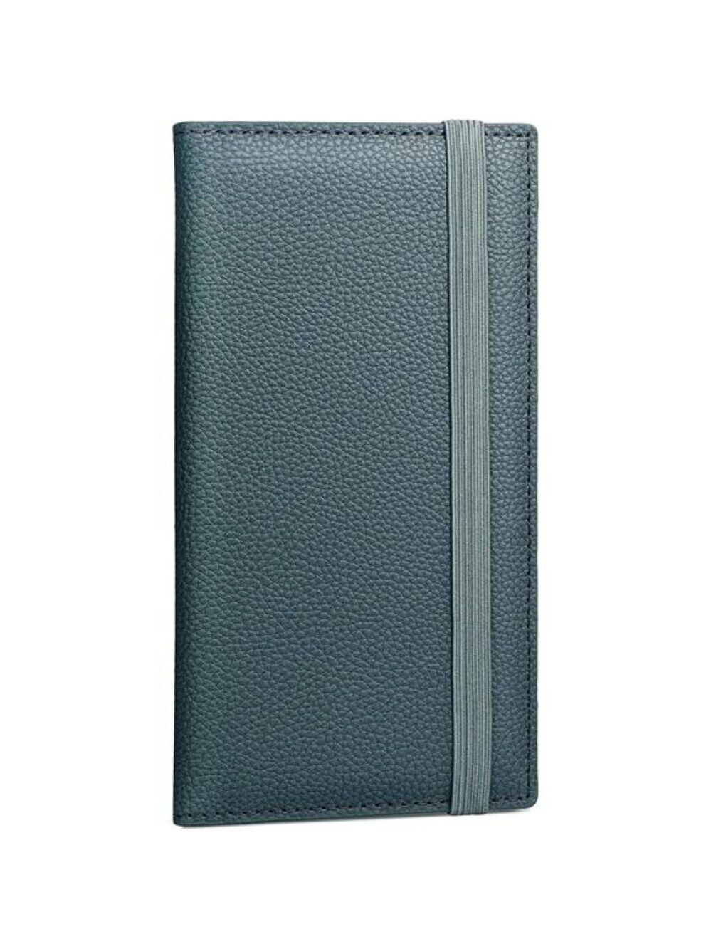 Vegan Leather Checkbook Cover with Pen Holder Divider for Duplicate Checks